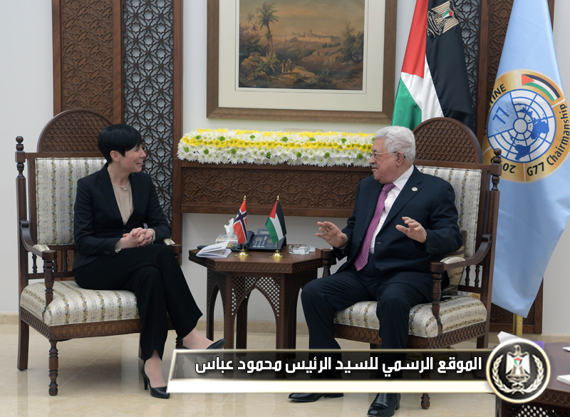 الرئيس عباس يستقبل وزيرة خارجية 
النرويج
