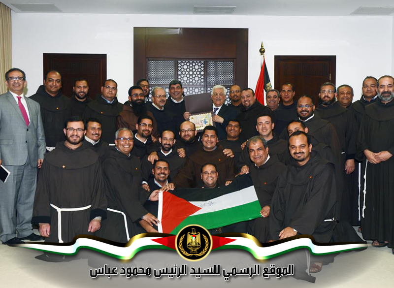 استقبل رئيس دولة فلسطين 
محمود عباس، في مقر الرئاسة بمدينة رام الله اليوم الثلاثاء، وفدا من الرهبان 
الفرنسيسكان من جمهورية مصر العربية، برئاسة الوكيل العام لحراسة الأراضي المقدسة 
الأب إبراهيم فلتس.