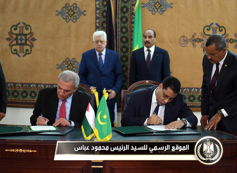 السيد الرئيس  اثناء لقاء رئيس 
مورتانيا محمد عبد العزير و توقيع اتفاقية 
التعاون