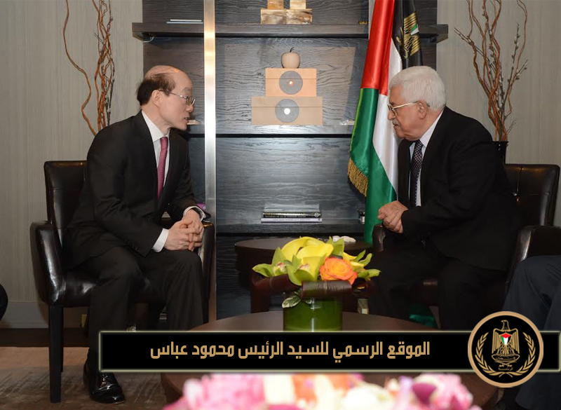 استقبل رئيس دولة فلسطين 
محمود عباس اليوم الخميس، في مقر إقامته في نيويورك، رئيس مجلس الأمن 
الدولي،
