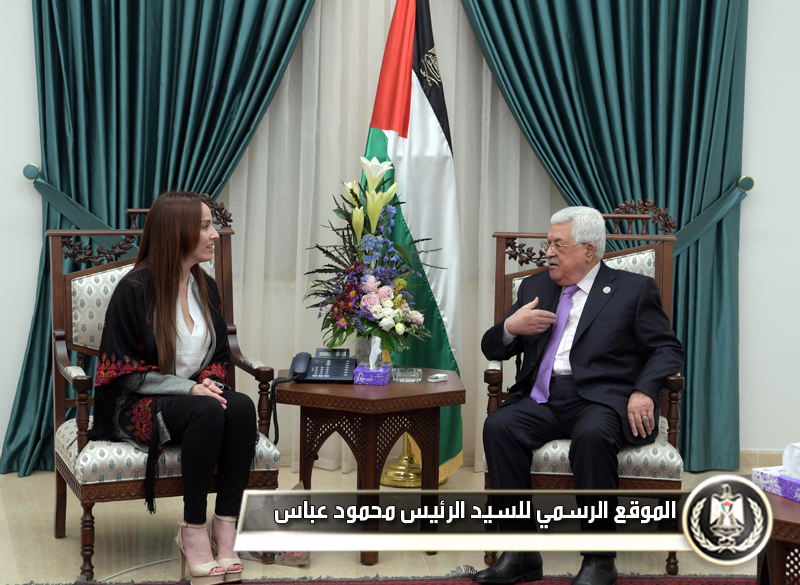 الرئيس عباس يستقبل رئيسة لجنة العلاقات 
الخارجية في مجلس الشيوخ 
المكسيكي