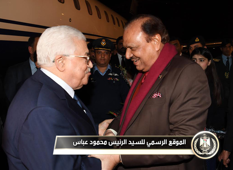 السيد الرئيس الباكستاني ممنون حسين 
في استقبال السيد الرئيس محمود 
عباس